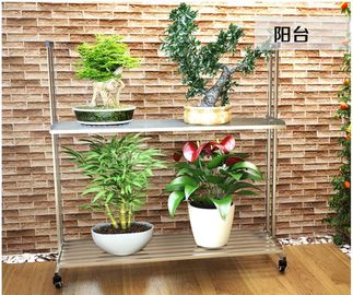 3-Tier Stainless Steel Storage Racks On Wheels Multi - Functional Saving Space