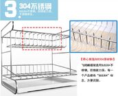 Stainless Steel Dish Drainer Kitchen Wire Baskets With Cutting Board Holder 2 Tier